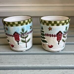 Yankee Candle Jack Frost Votive Holders Set of Two Winter Christmas Holiday